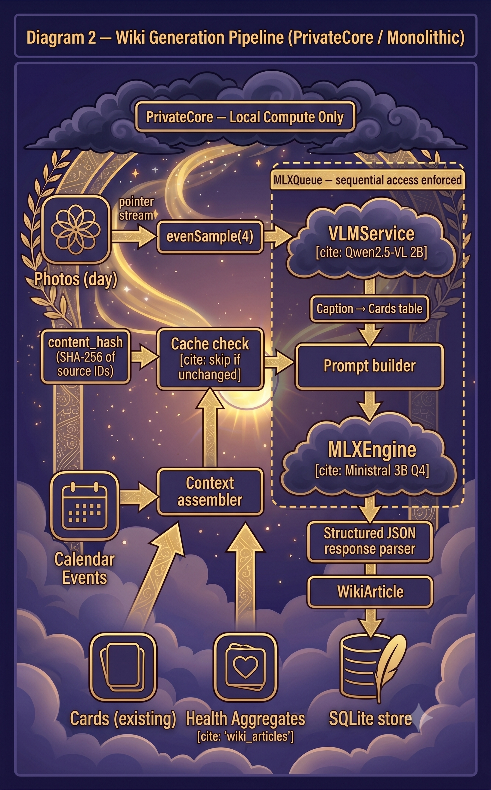 Monolithic wiki generation pipeline