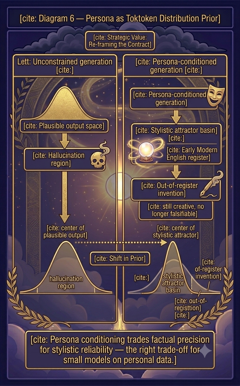 Persona as a token distribution prior